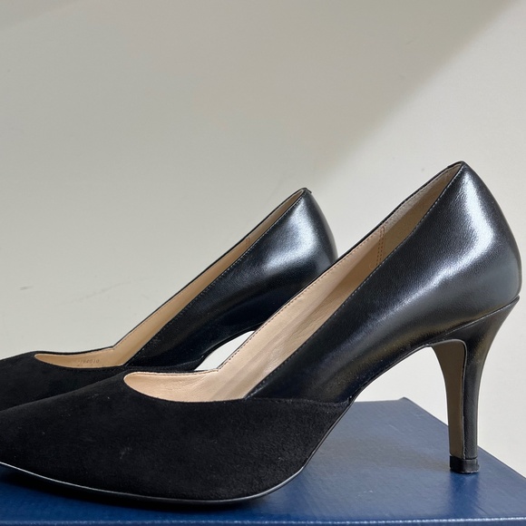Cole Haan, Black Leather/Suede Heels, size 10.5 - Picture 3 of 3